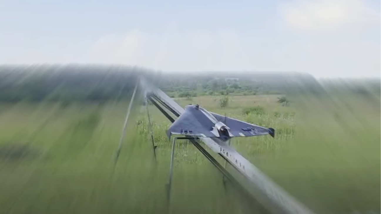 Zelenskyy unveils new interceptor drone for jet-powered Shahed drones – video