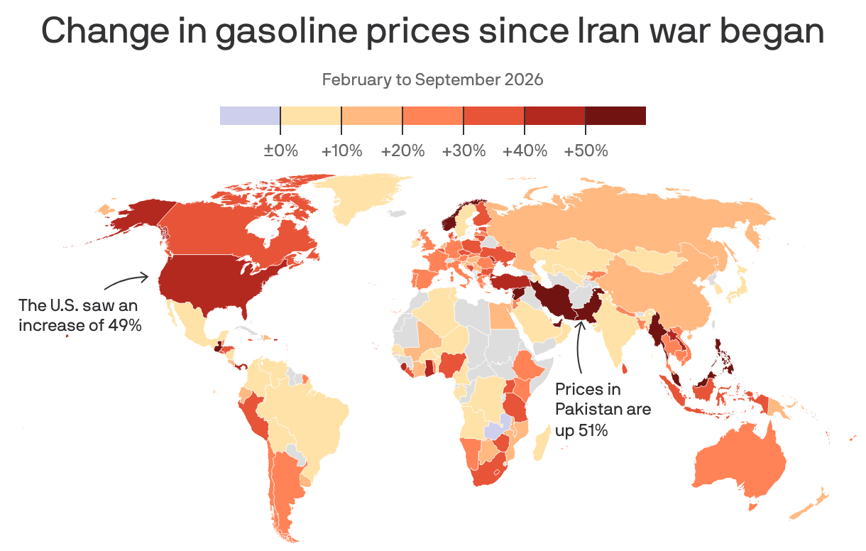 Iran war causes global pain at the pump