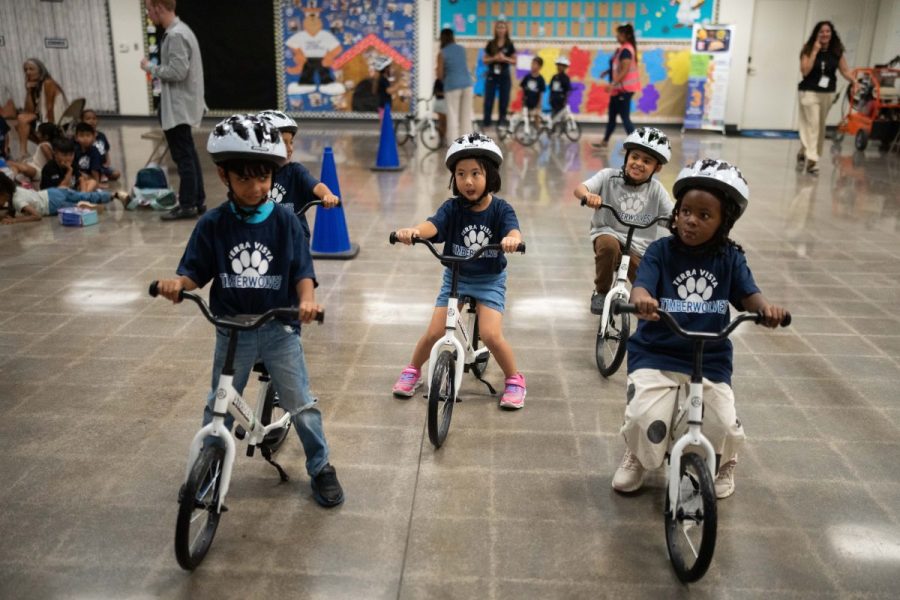 Childhood rite moves indoors as kindergartners learn to ride bikes in school gyms