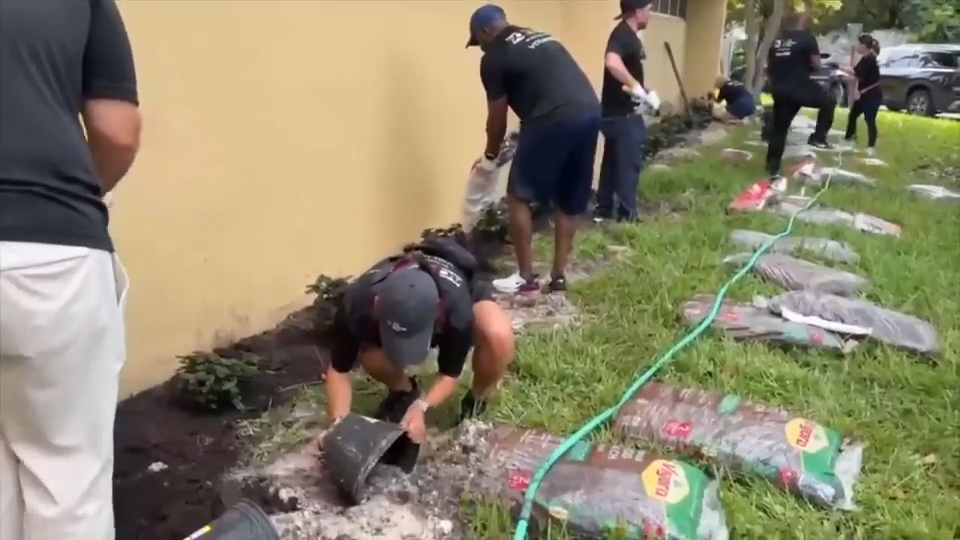 United Way Miami and M-DC Community Services Department work with volunteers to upgrade community resource center in Miami