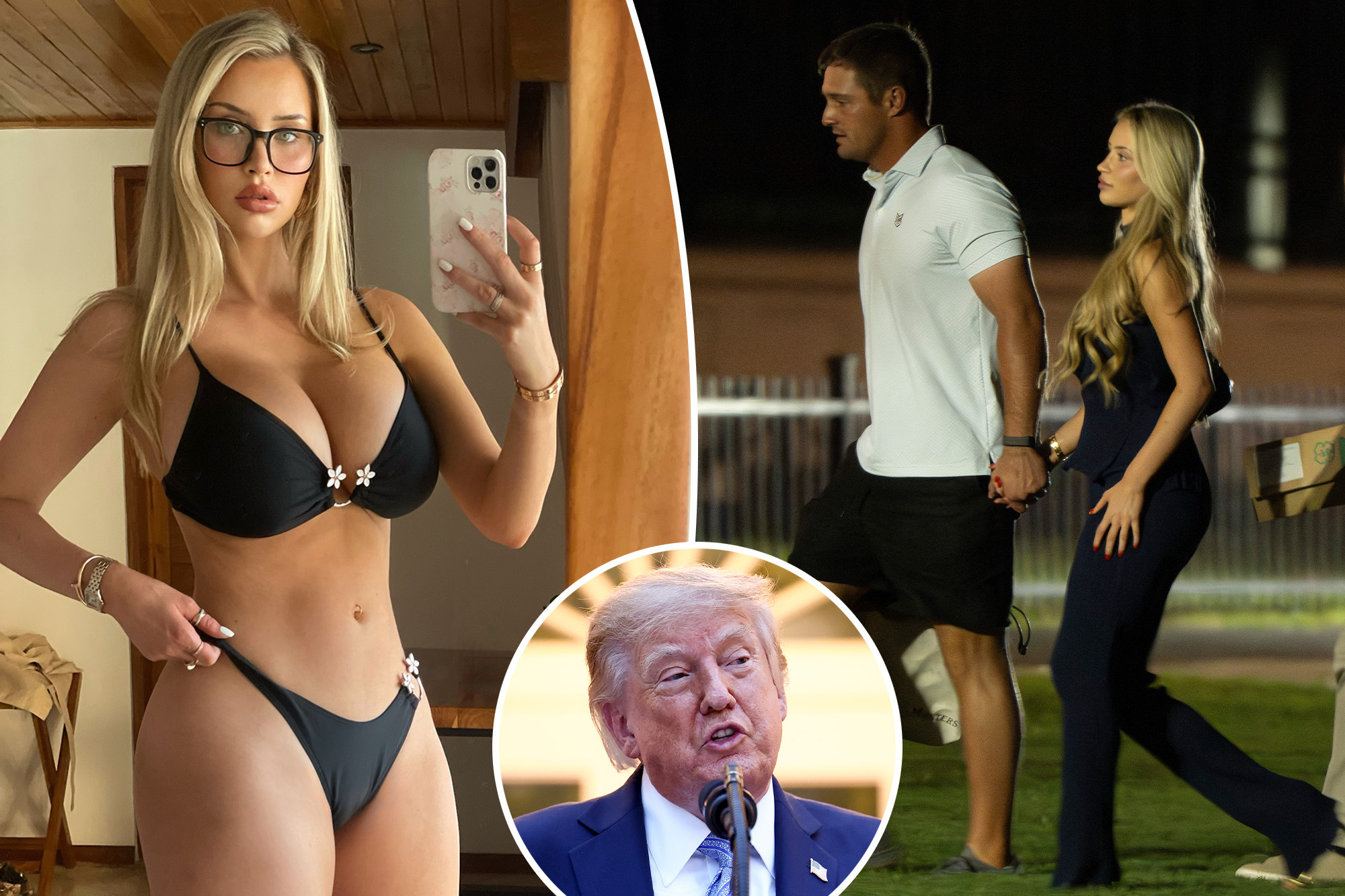 Trump spotted with golf star Bryson DeChambeau and his glam girlfriend after leaving Camp David early