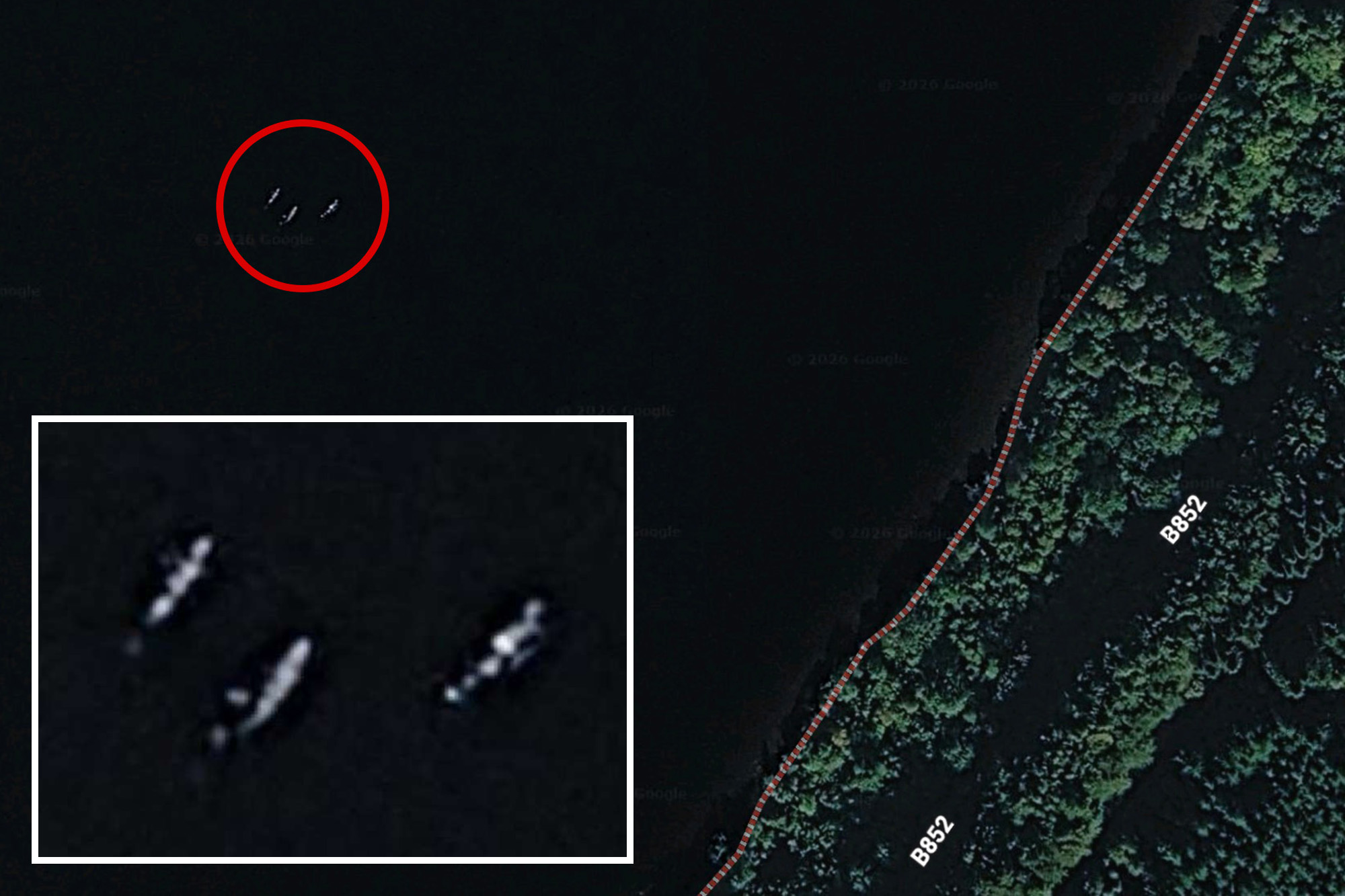 Google Earth image captures mysterious figures under Loch Ness’ surface