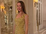 Newly-engaged Princess Alexandra of Hanover dazzles in a gold Givenchy gown once worn by her late grandmother Grace Kelly