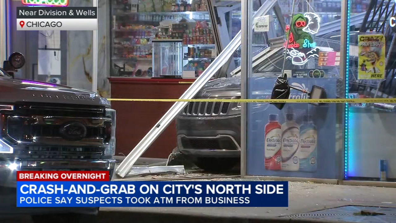 Burglars crash into near North Side store, steal ATM, Chicago police say