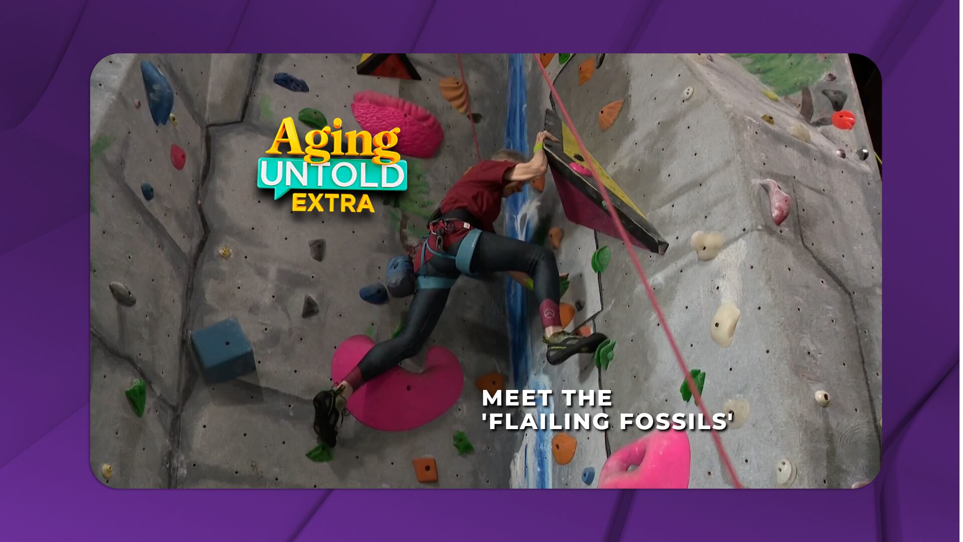 These senior indoor rock climbers call themselves ‘Flailing Fossils’