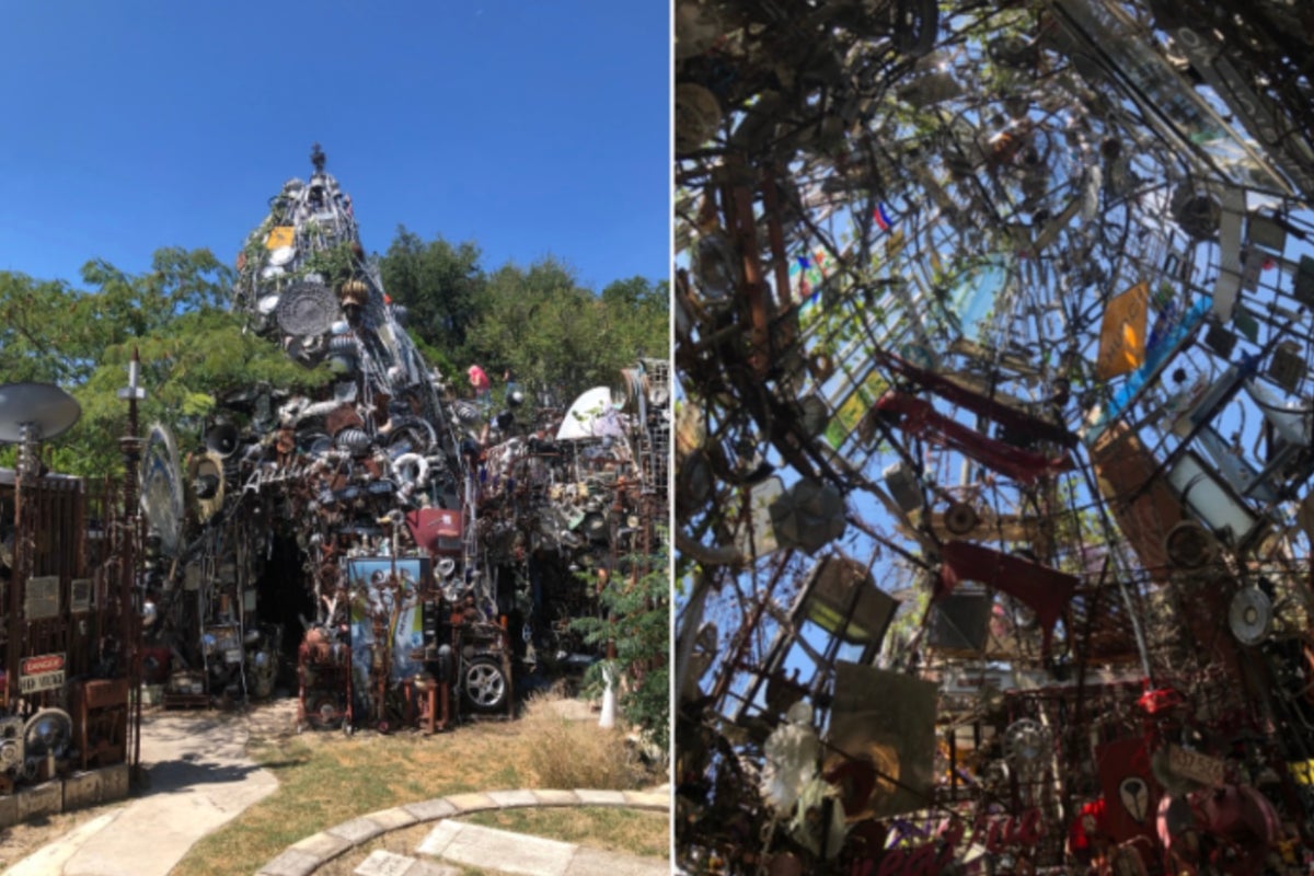 ‘Welcome To Fabulous Trash Vegas’ — a 35-foot structure made up of 60 tons of junk