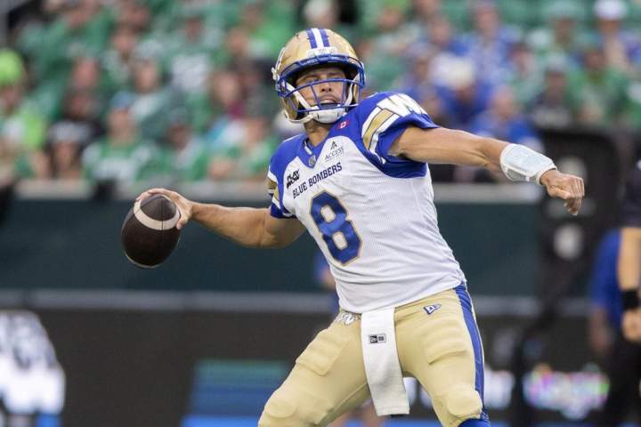 Winnipeg Blue Bombers QB Zach Collaros misses first practice back from bye week