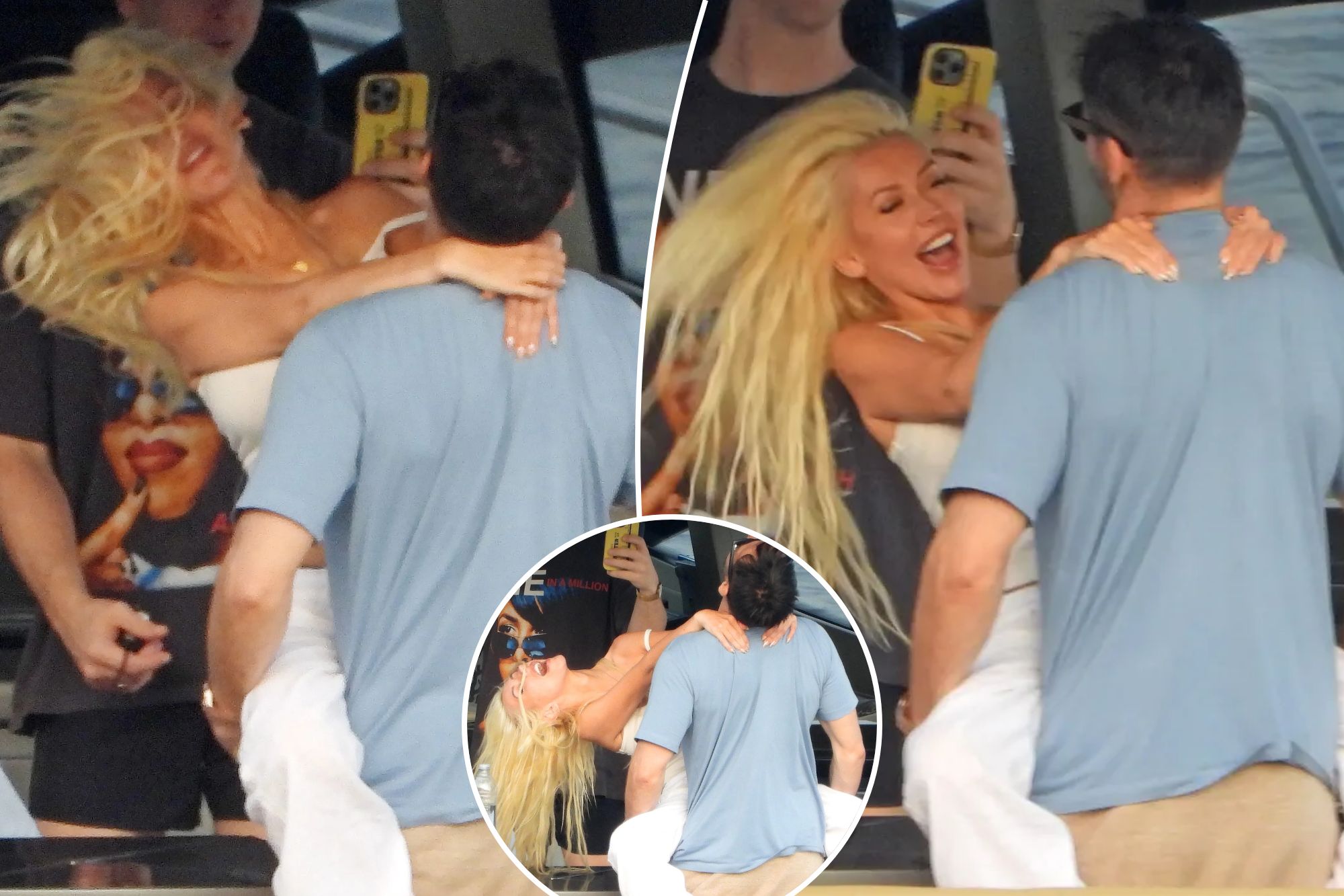 Christina Aguilera gets swung around by fiancé Matthew Rutler as they pack on the PDA in Portofino
