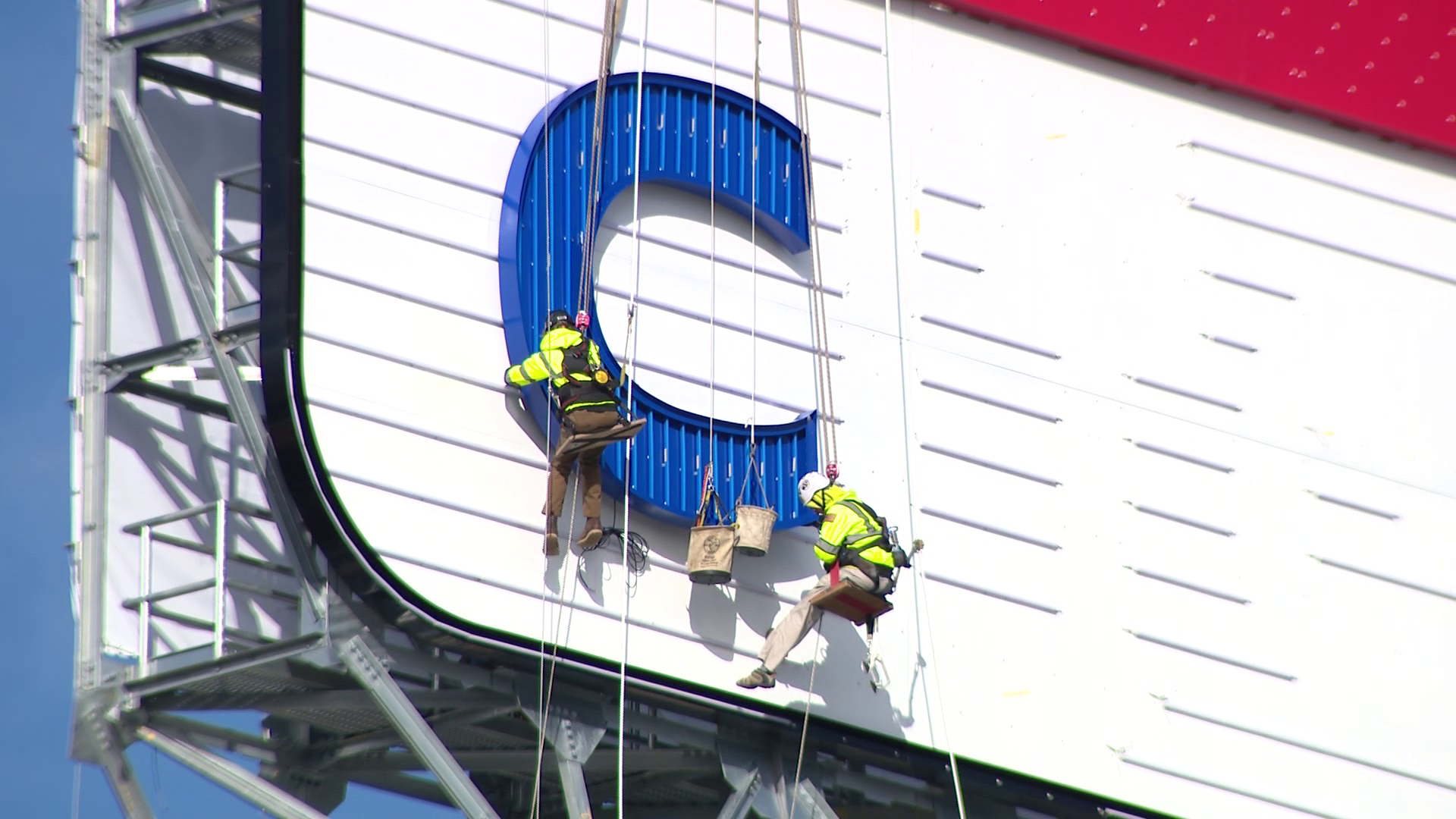 Boston's iconic Citgo sign, undergoing a makeover, is getting its letters back