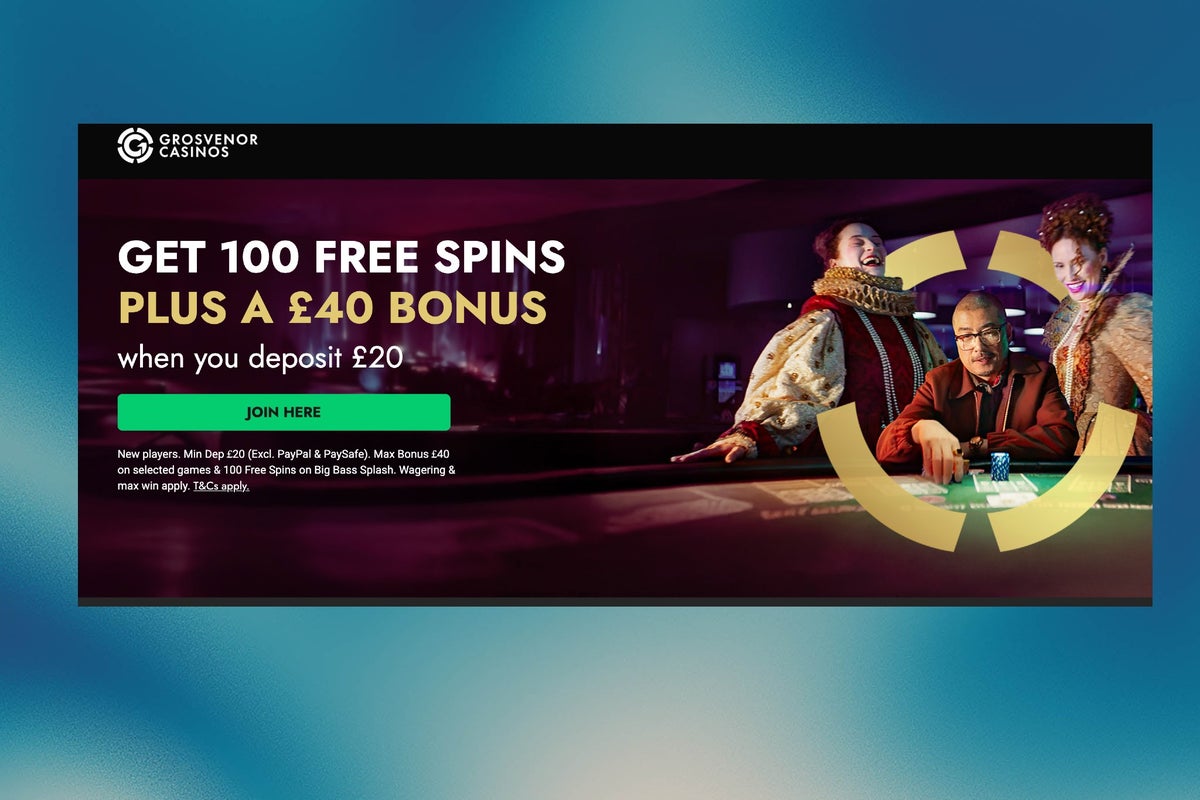 Grosvenor Casino promo code: Deposit £20 get £40 casino funds + 100 free spins