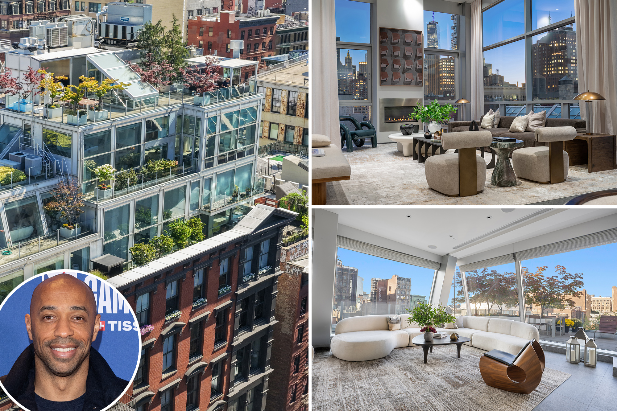 Soccer legend Thierry Henry asks $25M for his eye-catching all-glass NYC penthouse