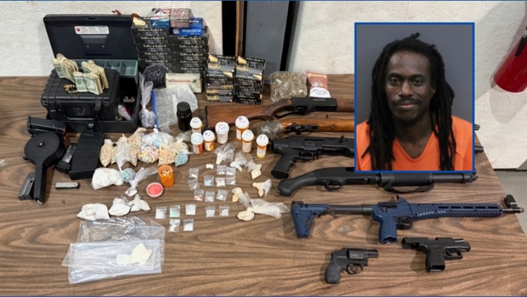 Convicted felon faces more than 30 drug, firearm charges after domestic violence call: HCSO