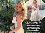 Emily Atack unveils picture of third wedding dress she wore during her second nuptials in Spain and reveals the bespoke silk gown was by Agent Provocateur