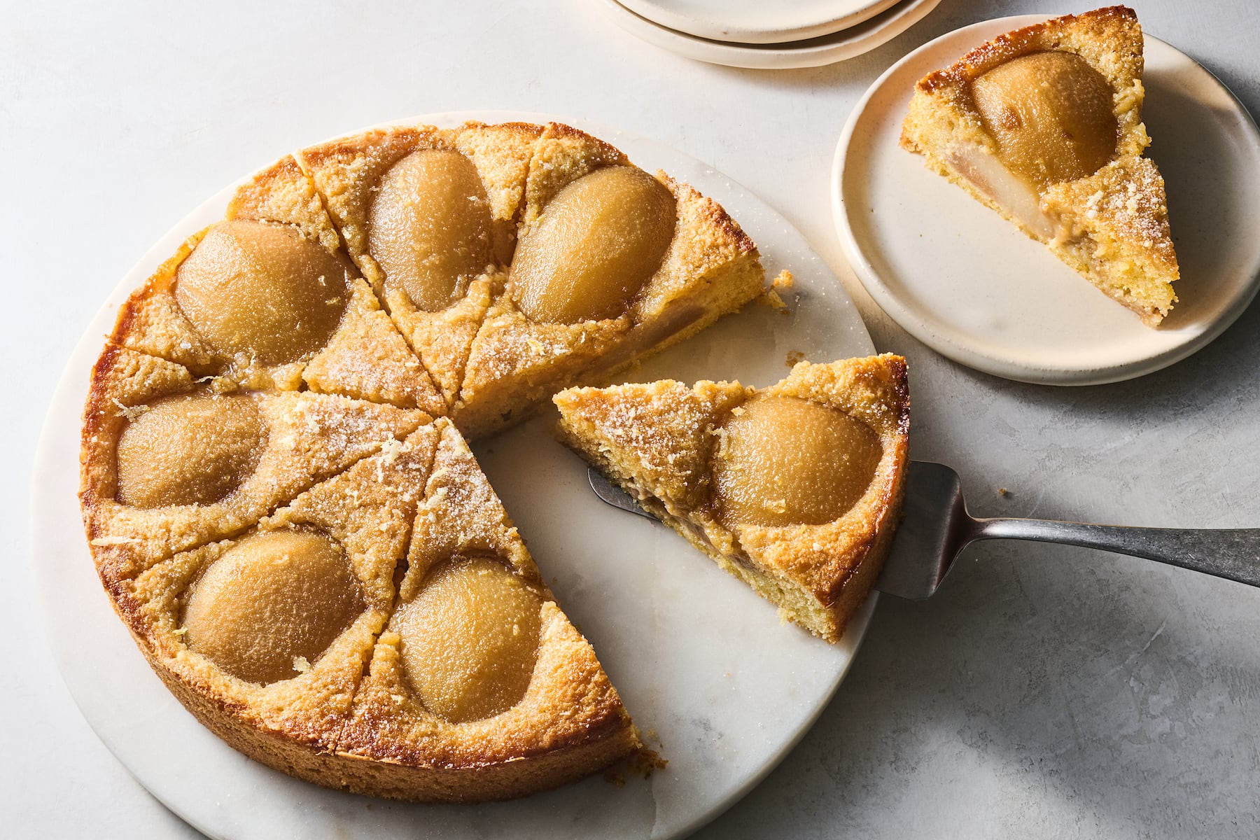 Earl grey pear and almond cake