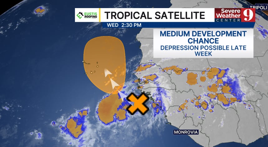 Two tropical systems show signs of development in the North and East Atlantic