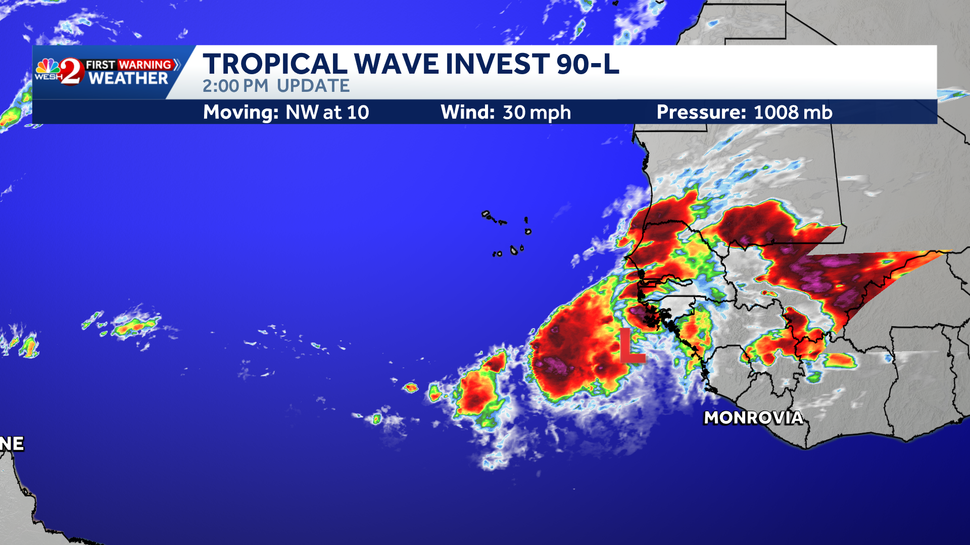 Tracking Invest 90-L: Maps, spaghetti models
