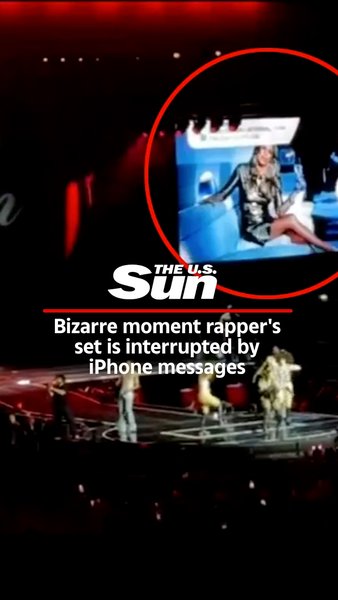 Bizarre moment rapper’s set is interrupted by iPhone messages