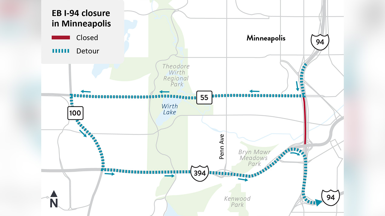 Minneapolis I-94 closure: Eastbound lanes shut down Sept. 25-28 for bridge repairs