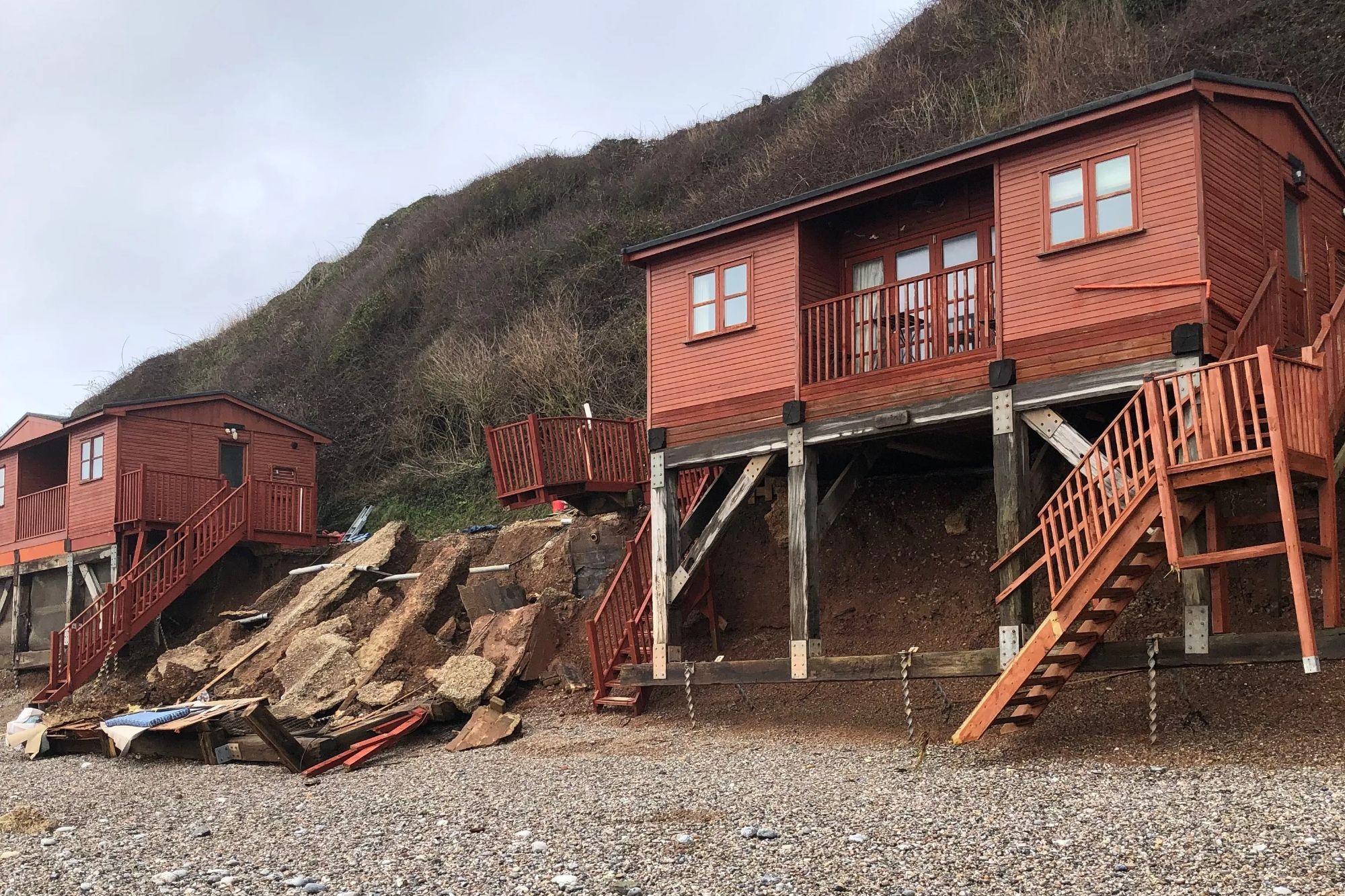 Exclusive £300k chalet on popular UK beach goes on sale for a FIFTH of the price – after it was ravaged by storm
