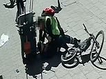 That really is a takeaway! Moment police disguised as food delivery driver and street cleaner pounce on knife suspect