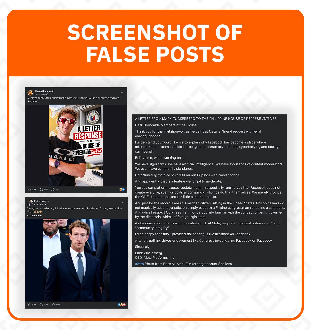 FACT CHECK: No letter from Meta’s Zuckerberg to House lawmakers on social media safety