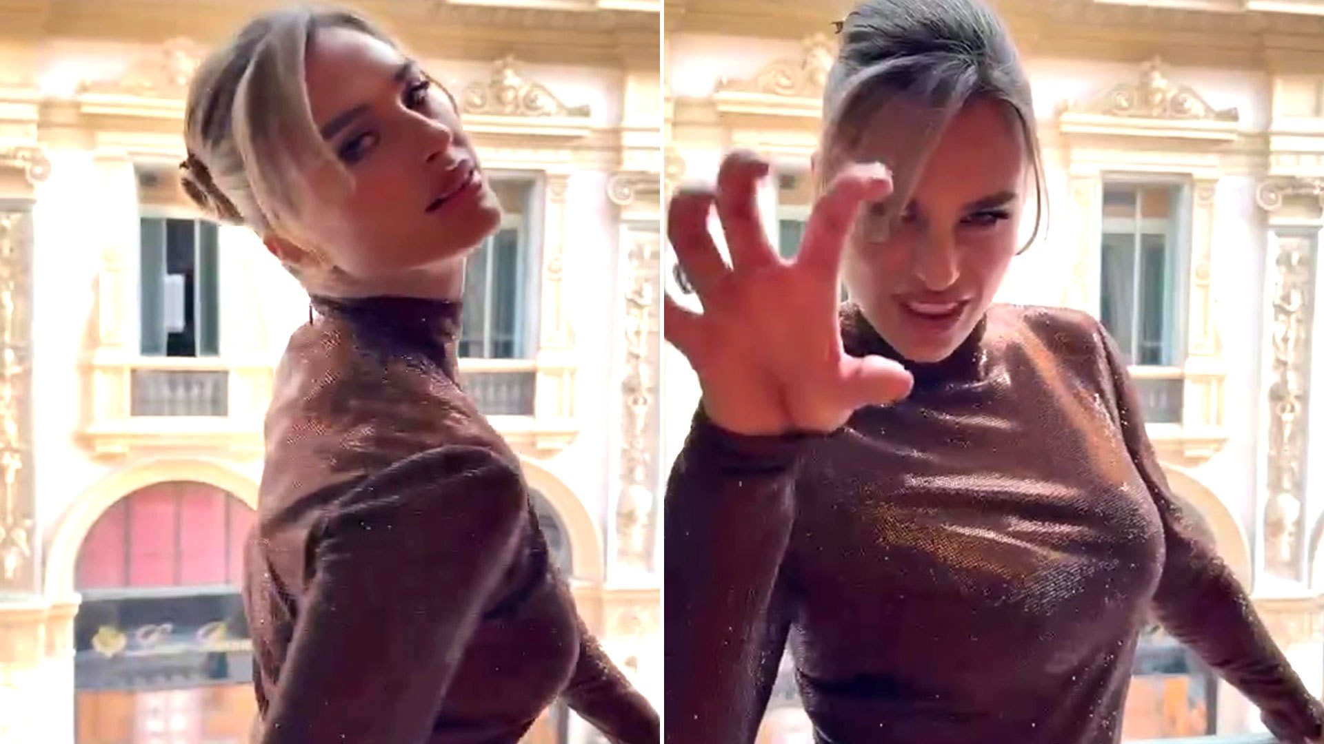 Aryna Sabalenka purrs on camera as she shows off curves in figure-hugging sparkling dress at Gucci event