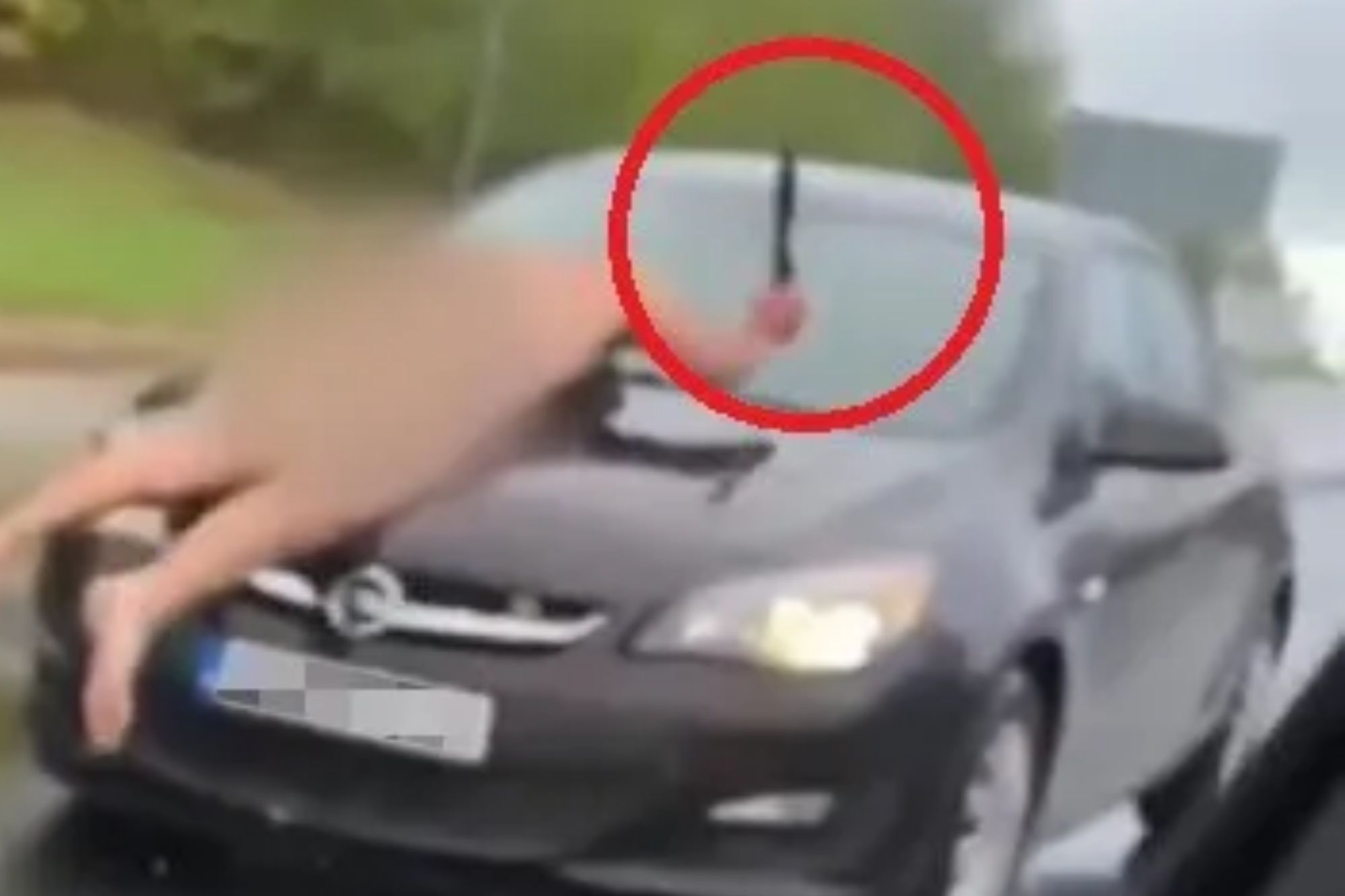 Shock moment naked man clings to car bonnet and attacks windscreen with ‘machete’ before being Tasered