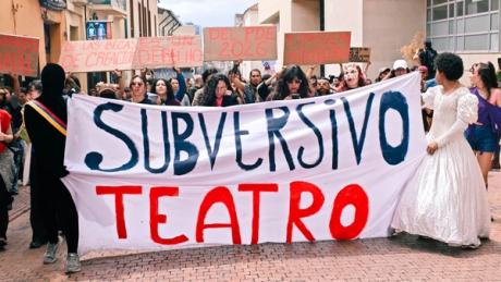 Artists in Bogotá protest deep cuts to Colombia’s cultural budget