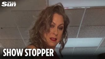 American Pickers’ Danielle Colby plays peekaboo in tiniest nude bra and thong before TWERKING at the camera