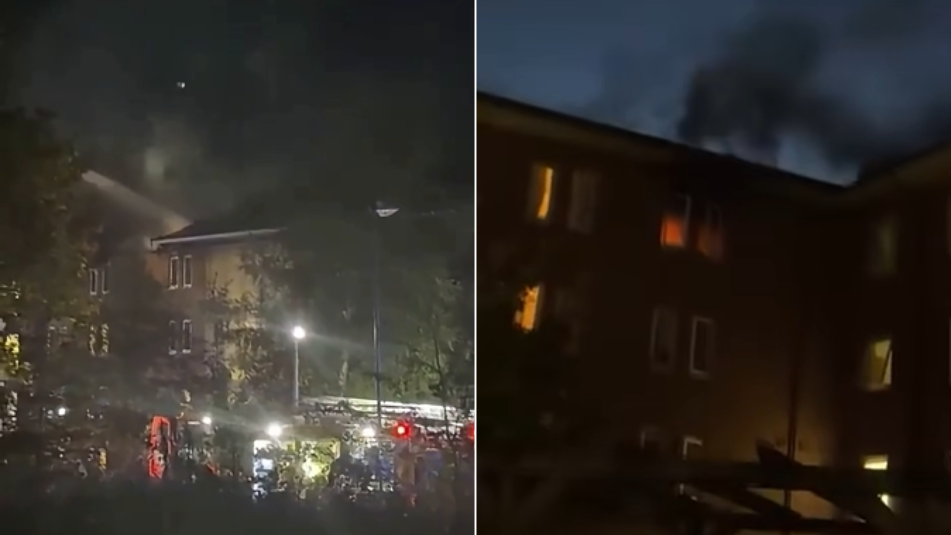 Massive fire engulfs barracks at British Army garrison in Yorkshire with smoke seen for miles around