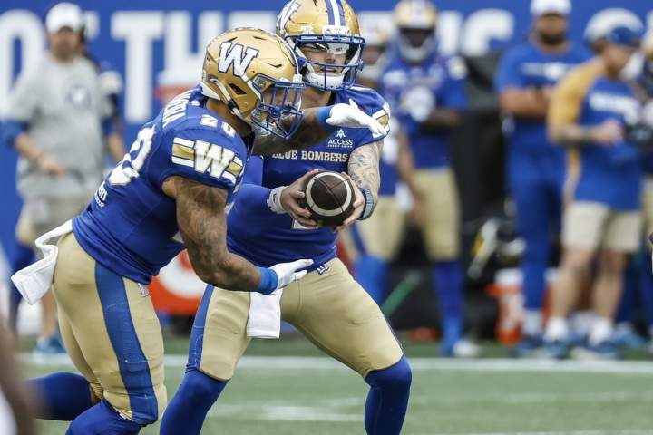 Winnipeg Blue Bombers turn to Brown at QB as they welcome Argonauts for crucial game