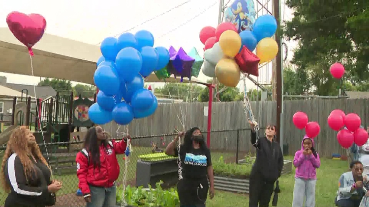 Charlotte community remembers 4-year-old Caleb Flax with vigil, balloon release.