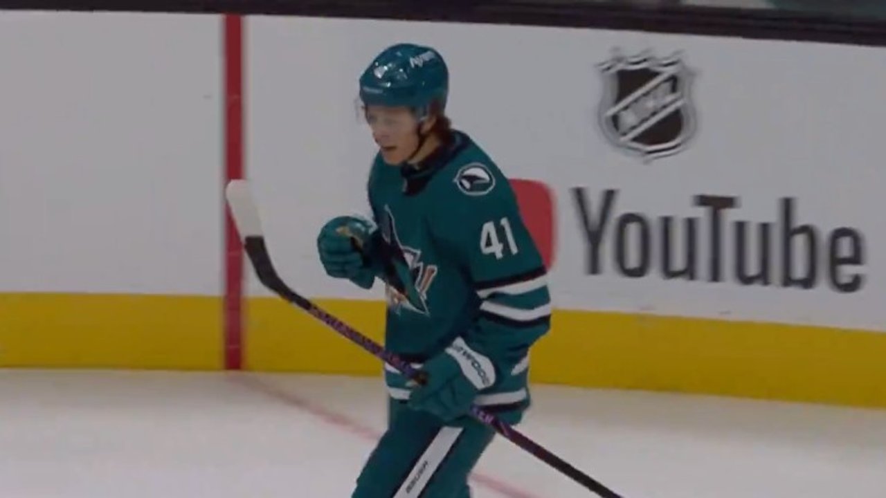 Sharks’ Stenberg tips home Misa’s shot for first goal of pre-season