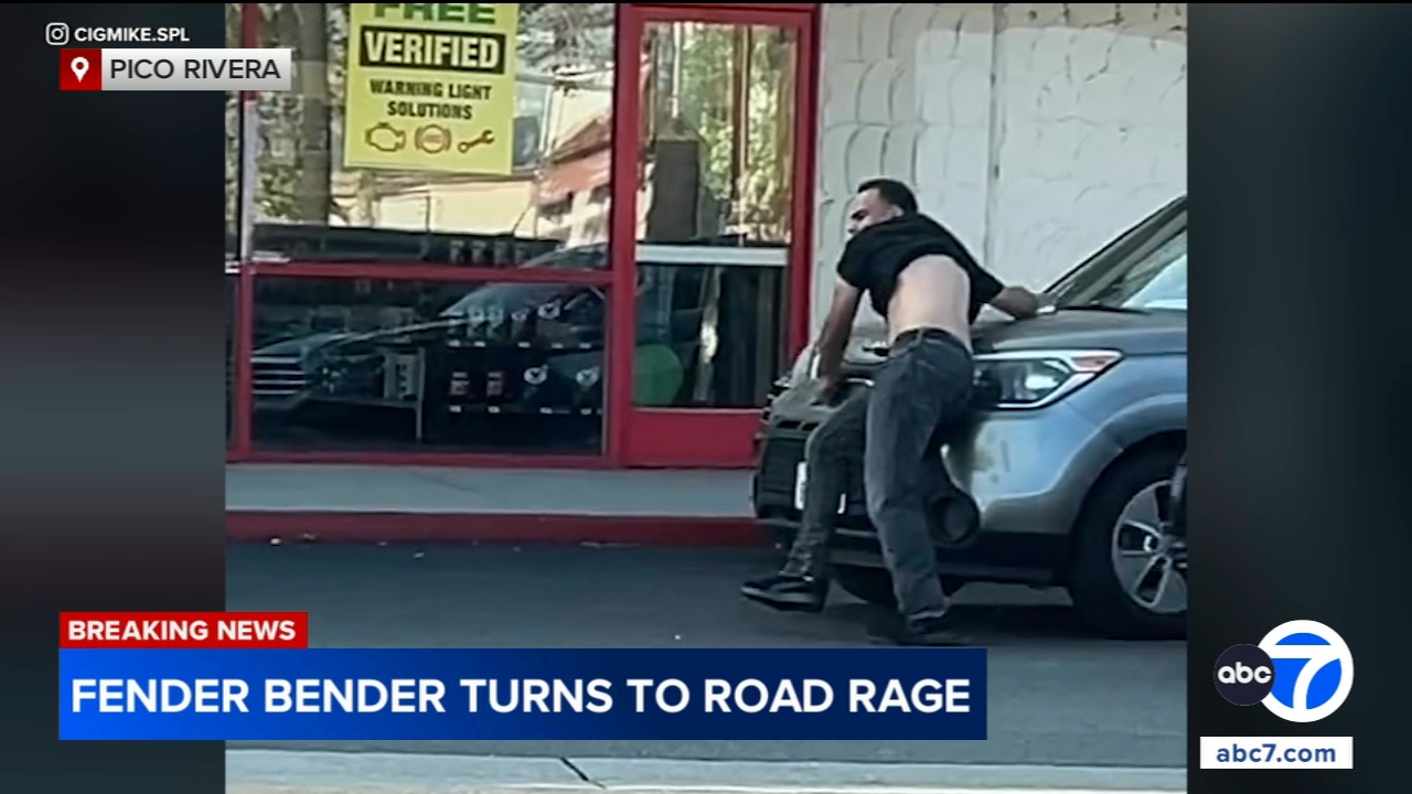 Man struck, nearly run over in road rage confrontation at Pico Rivera shopping plaza