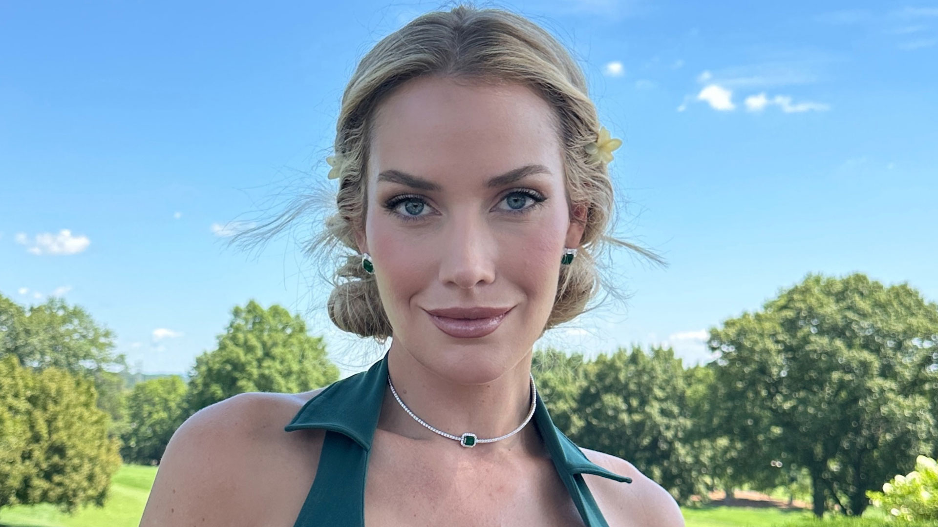 Paige Spiranac stuns in low cut top as golf fans say ‘Masters green will change into Paige green’