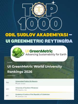 The Academy of Justice moved up in the UI GreenMetric World University Rankings 2026