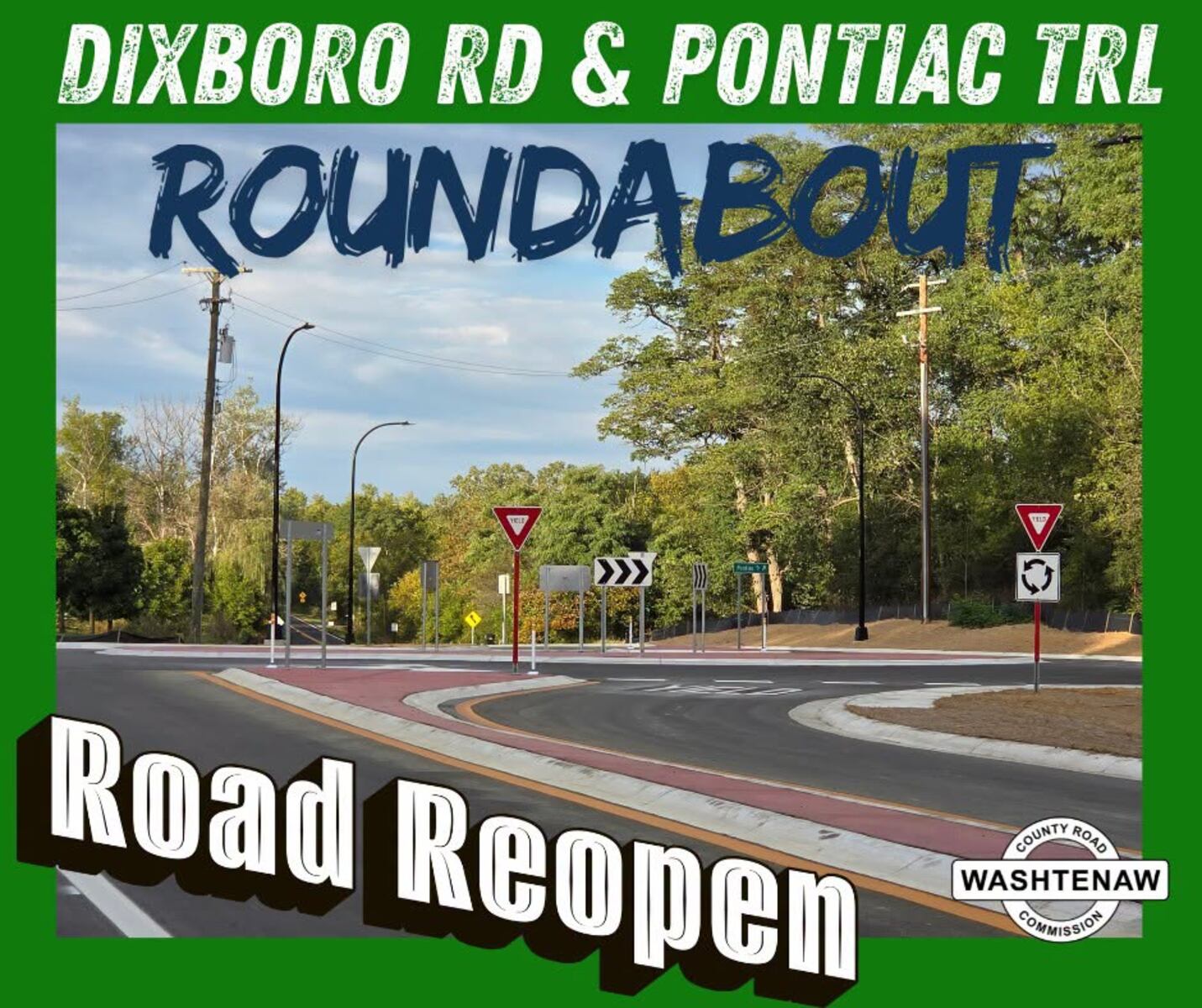 New roundabout northeast of Ann Arbor opens to traffic following 2-month closure