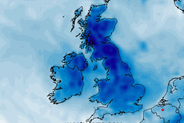 UK weather maps show temperatures plunging to 3C with 60 counties below 10C