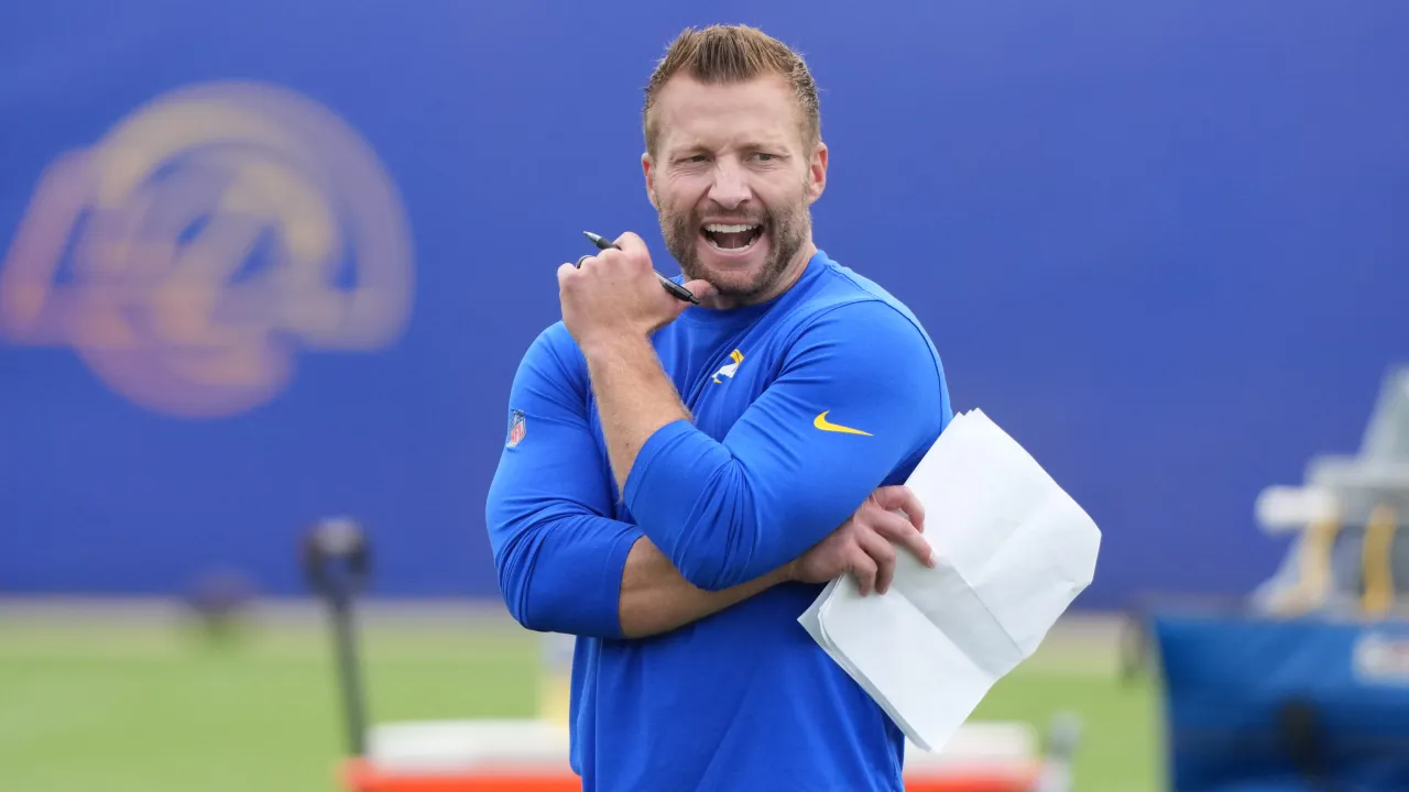 The story of Sean McVay's viral boat photo with wife Veronika: 'We better hit the weight room'