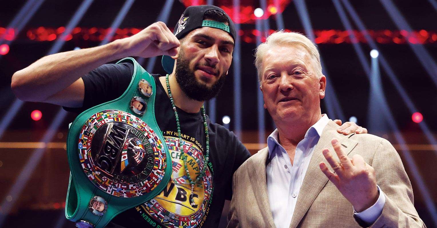 Frank Warren reacts to Hamzah Sheeraz vacating world title instead of facing Janibek Alimkhanuly