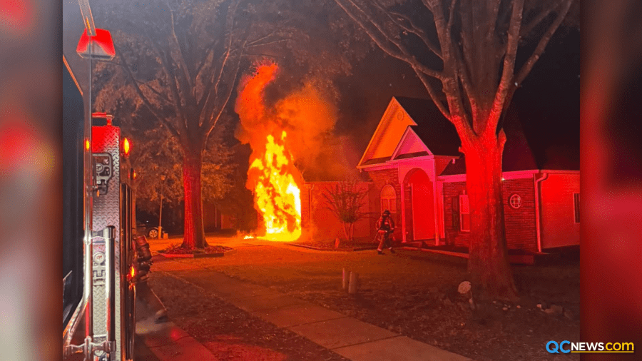 PHOTOS: Vehicles catch fire in garage of Indian Trail home