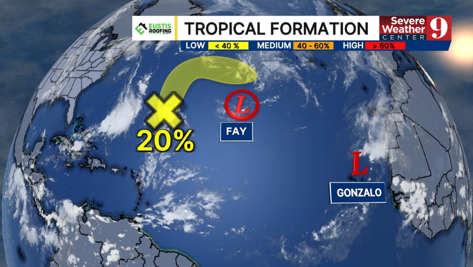 Tropical storm Gonzalo transitions into post-tropical system in the Atlantic