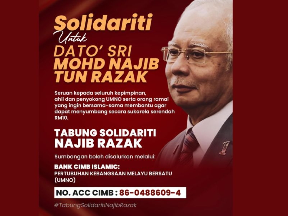 Zahid says Najib solidarity fund hits RM9.25m — still RM40.75m short of target
