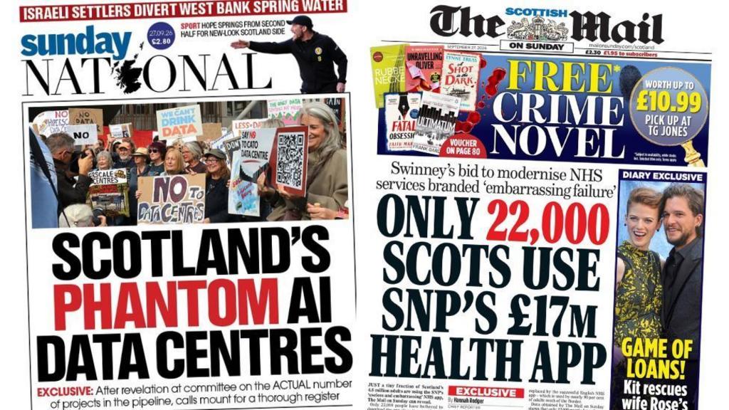 Scotland's papers: 'Phantom' data centres and 'embarrassing' NHS app