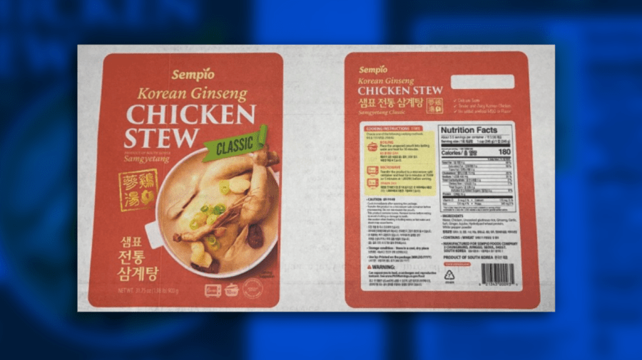 Korean ready-to-eat chicken stew products recalled