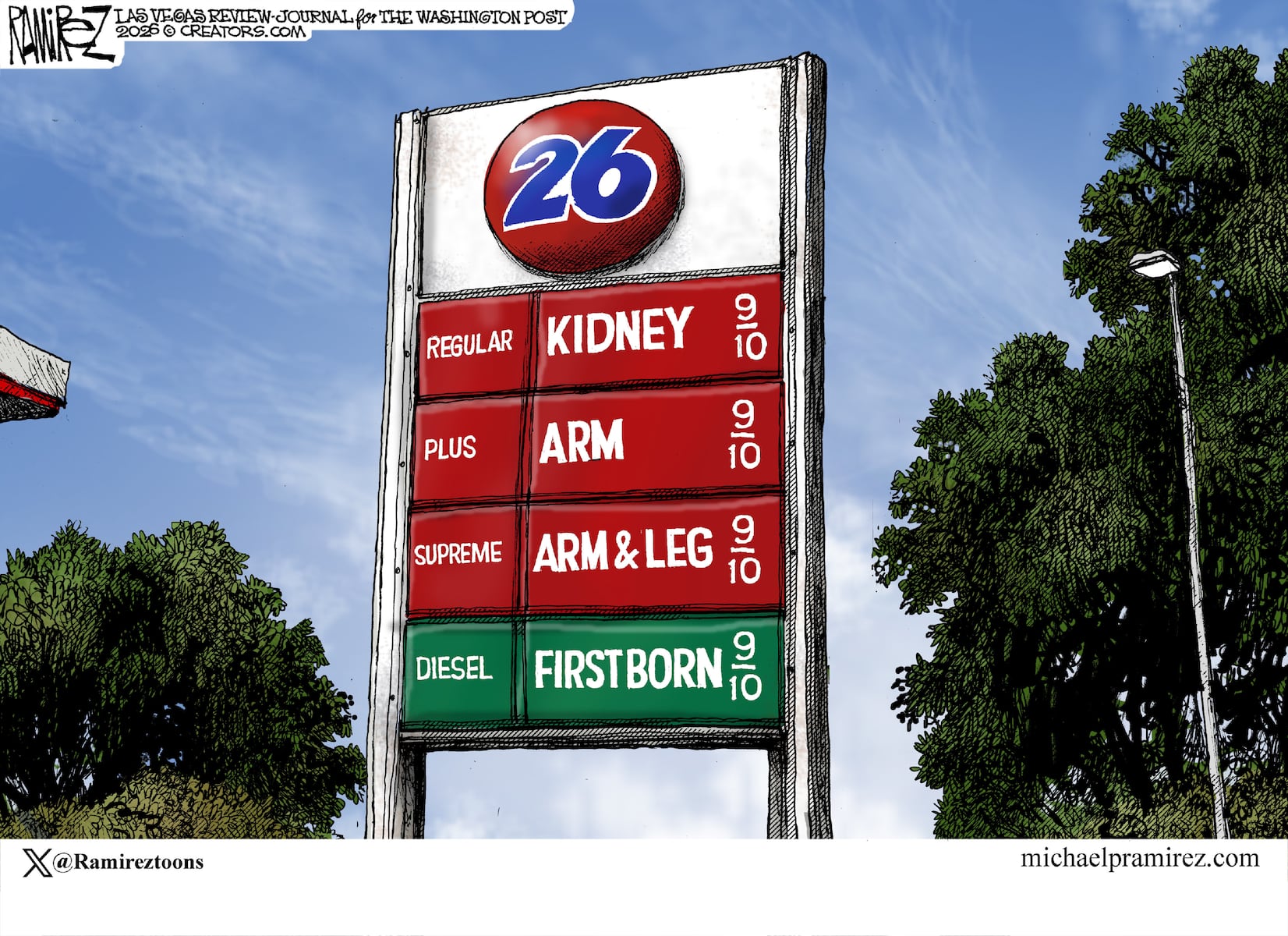 Editorial cartoons: Gas prices, China, the First Amendment
