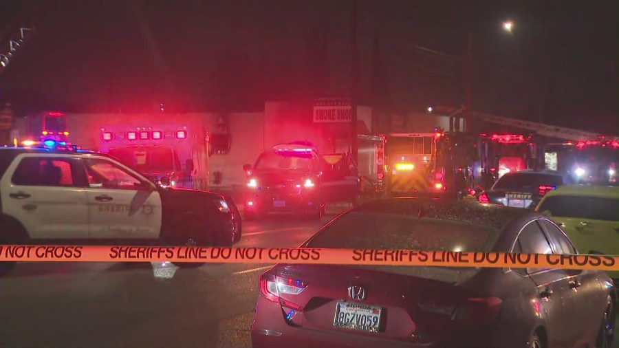 Masked suspects accused of setting Bellflower fire where man was found shot