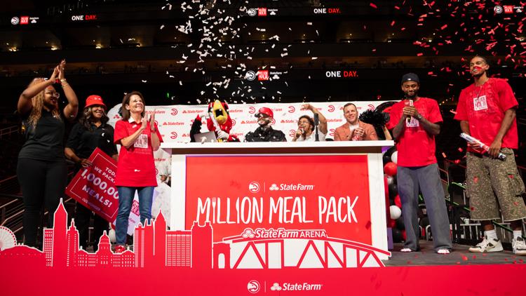 Atlanta Hawks, State Farm volunteers pack more than 1 million meals for metro Atlanta families