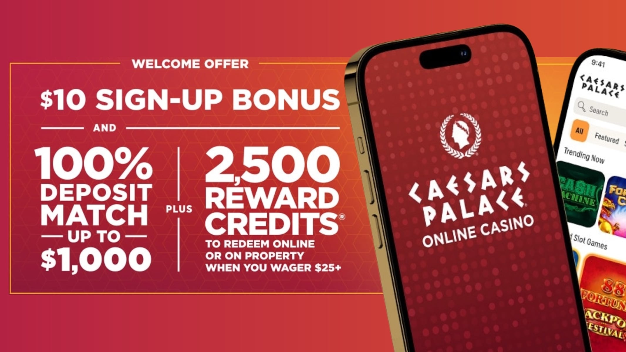 6 expertly recommended real money slots to play with the Caesars Palace Online Casino no-deposit bonus
