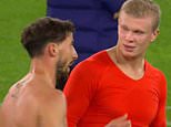 Man City stars Erling Haaland and Ruben Dias spotted in deep post-match conversation as relegation threat looms following 115 charges verdict